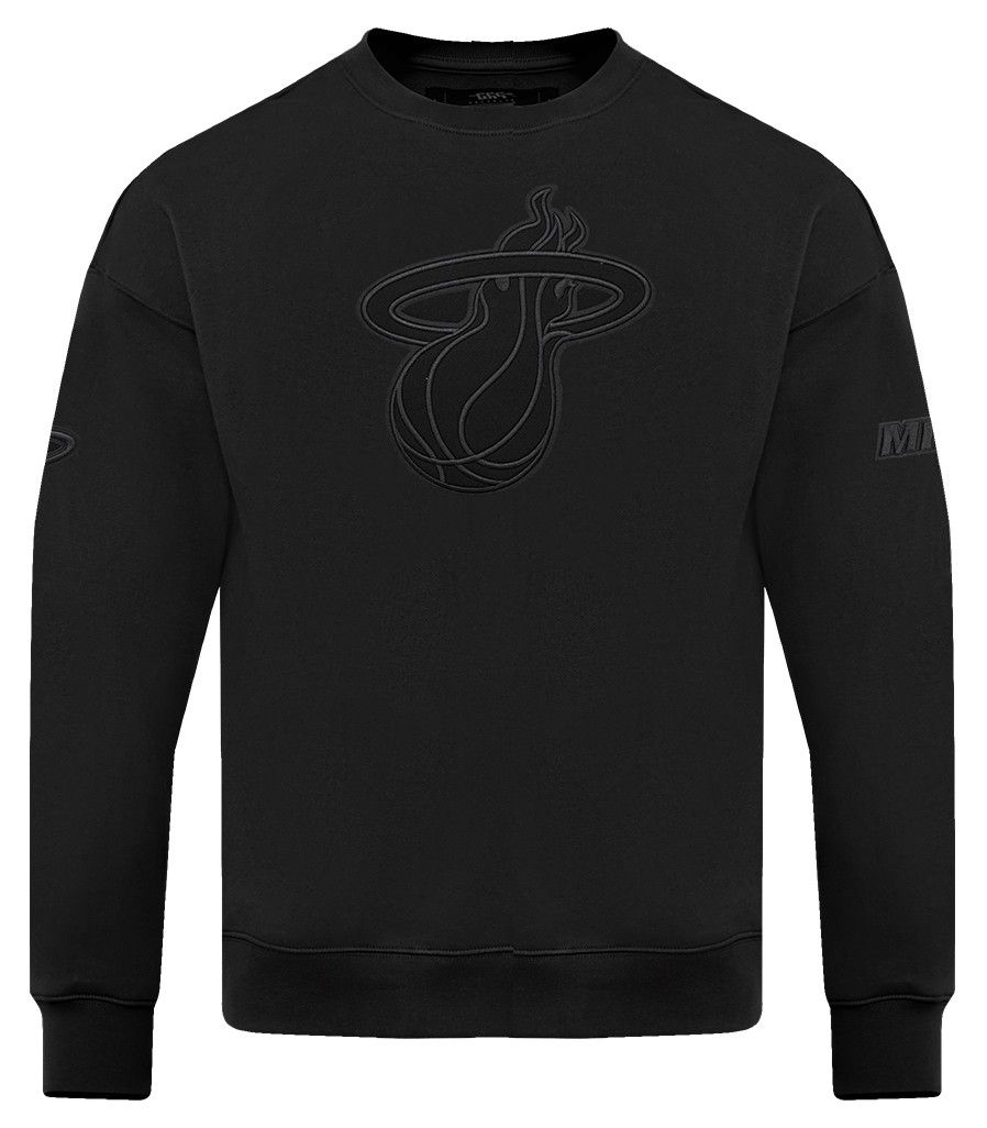 Pro Standard Men's Miami Heat Black Neutral Drop Shoulder Fleece Crewneck Sweatshirt product image