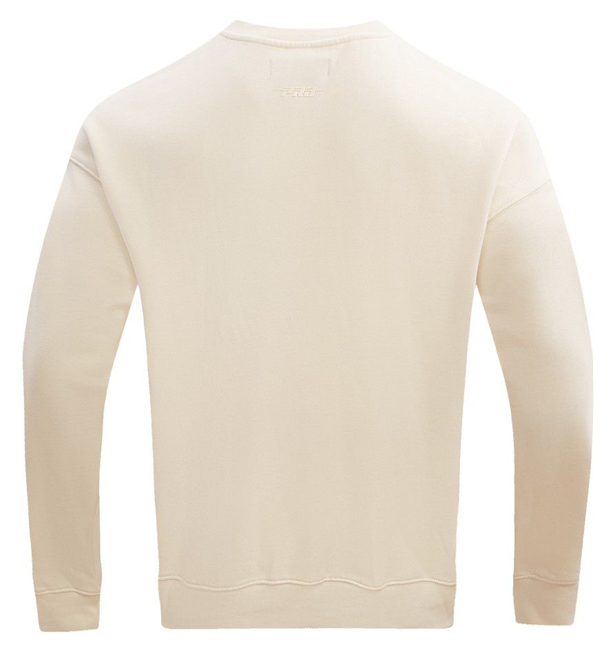 Pro Standard Men's Miami Heat Off White Neutral Drop Shoulder Fleece Crewneck Sweatshirt product image