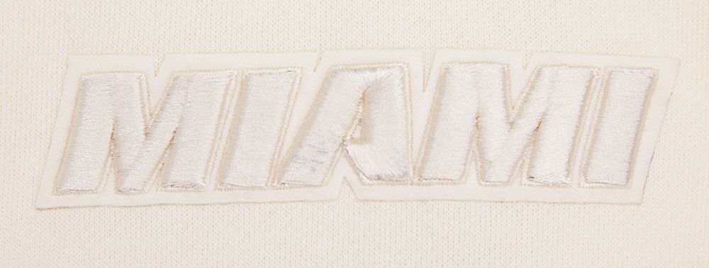 Pro Standard Men's Miami Heat Off White Neutral Drop Shoulder Fleece Crewneck Sweatshirt product image
