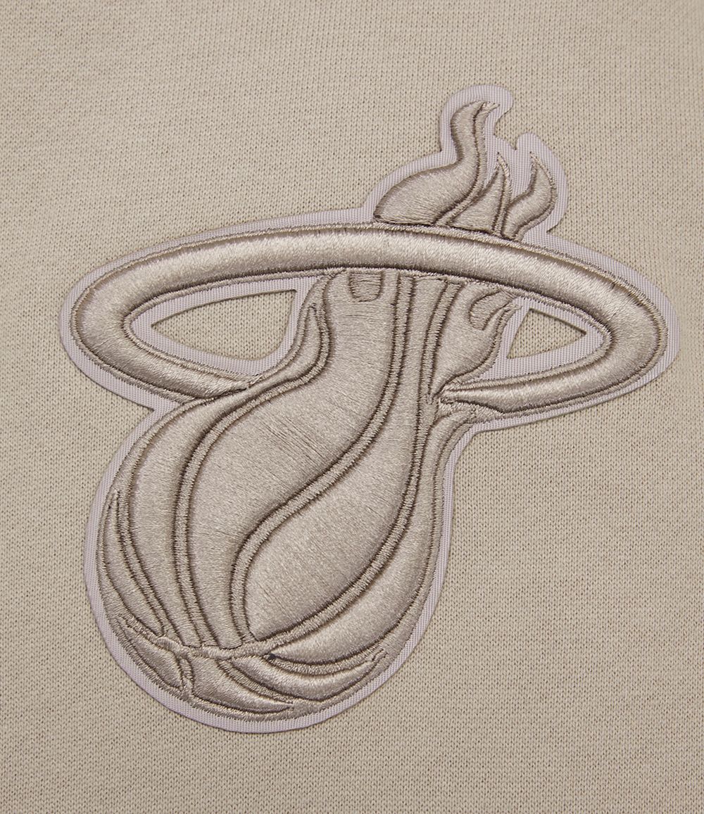 Pro Standard Men's Miami Heat Taupe Neutral Drop Shoulder Fleece Crewneck Sweatshirt product image