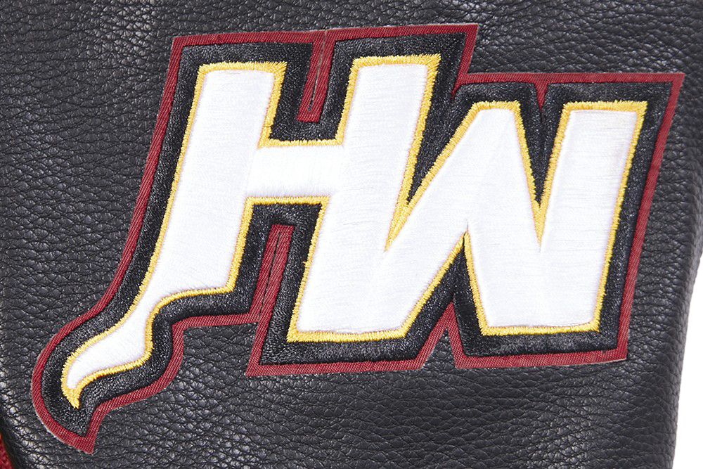 Pro Standard Men's Miami Heat Black Script Tail Rib Wool Varsity Jacket product image