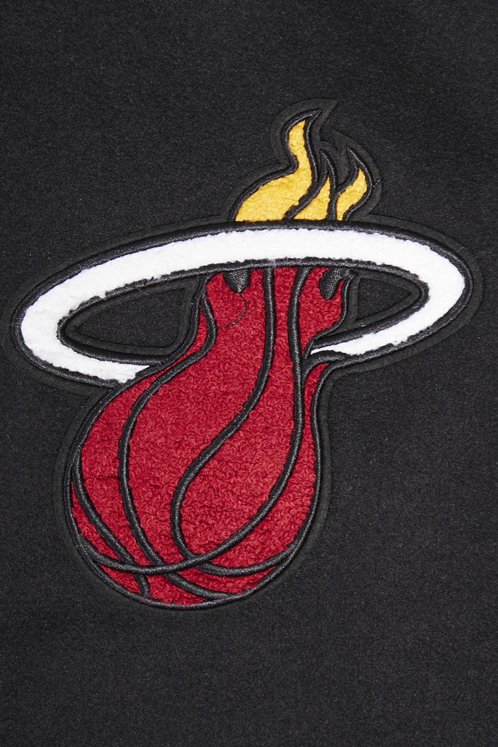 Pro Standard Men's Miami Heat Black Script Tail Rib Wool Varsity Jacket product image