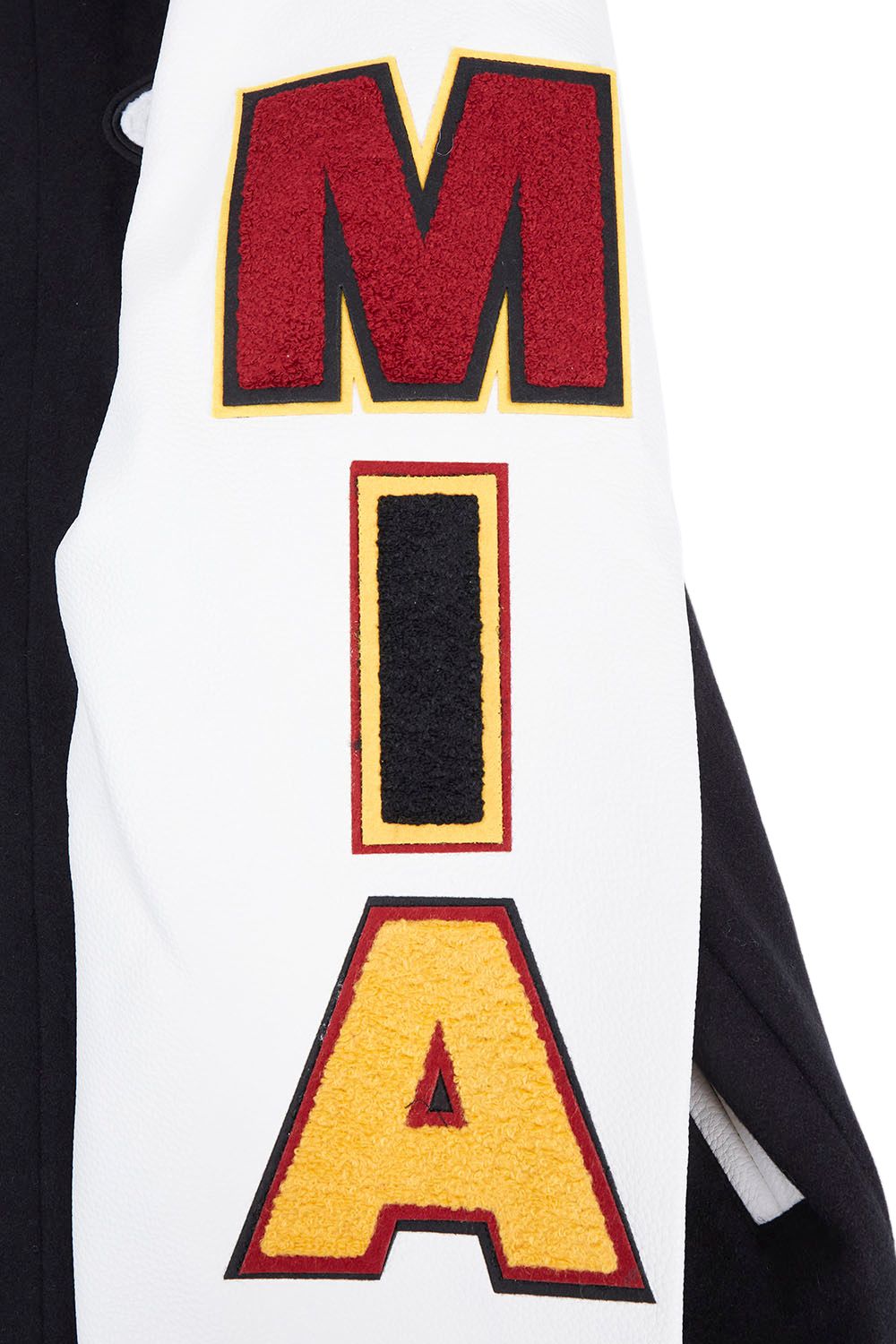 Pro Standard Men's Miami Heat Black Script Tail Rib Wool Varsity Jacket product image