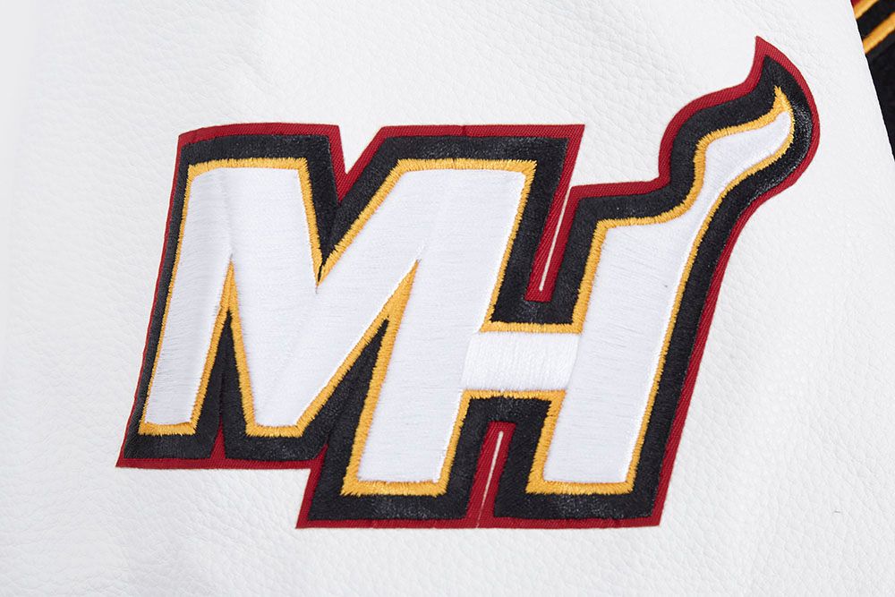 Pro Standard Men's Miami Heat Black Script Tail Rib Wool Varsity Jacket product image
