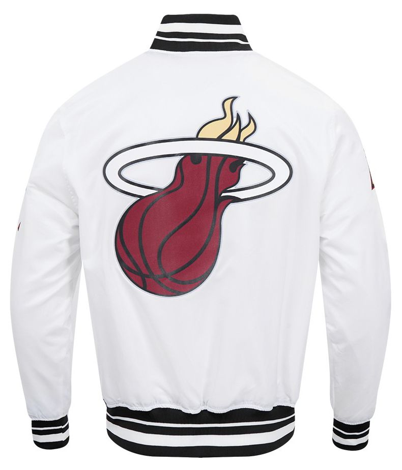 Pro Standard Men's Miami Heat White Script Tail Satin Jacket product image