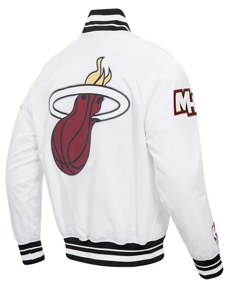 Pro Standard Men's Miami Heat White Script Tail Satin Jacket product image