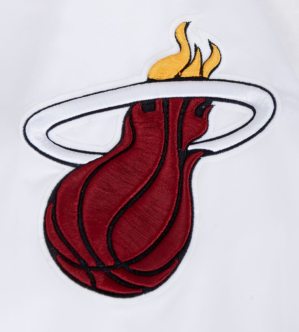 Pro Standard Men's Miami Heat White Script Tail Satin Jacket product image