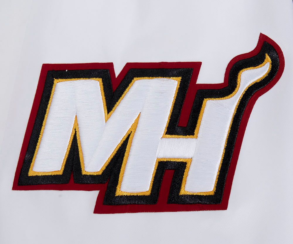 Pro Standard Men's Miami Heat White Script Tail Satin Jacket product image