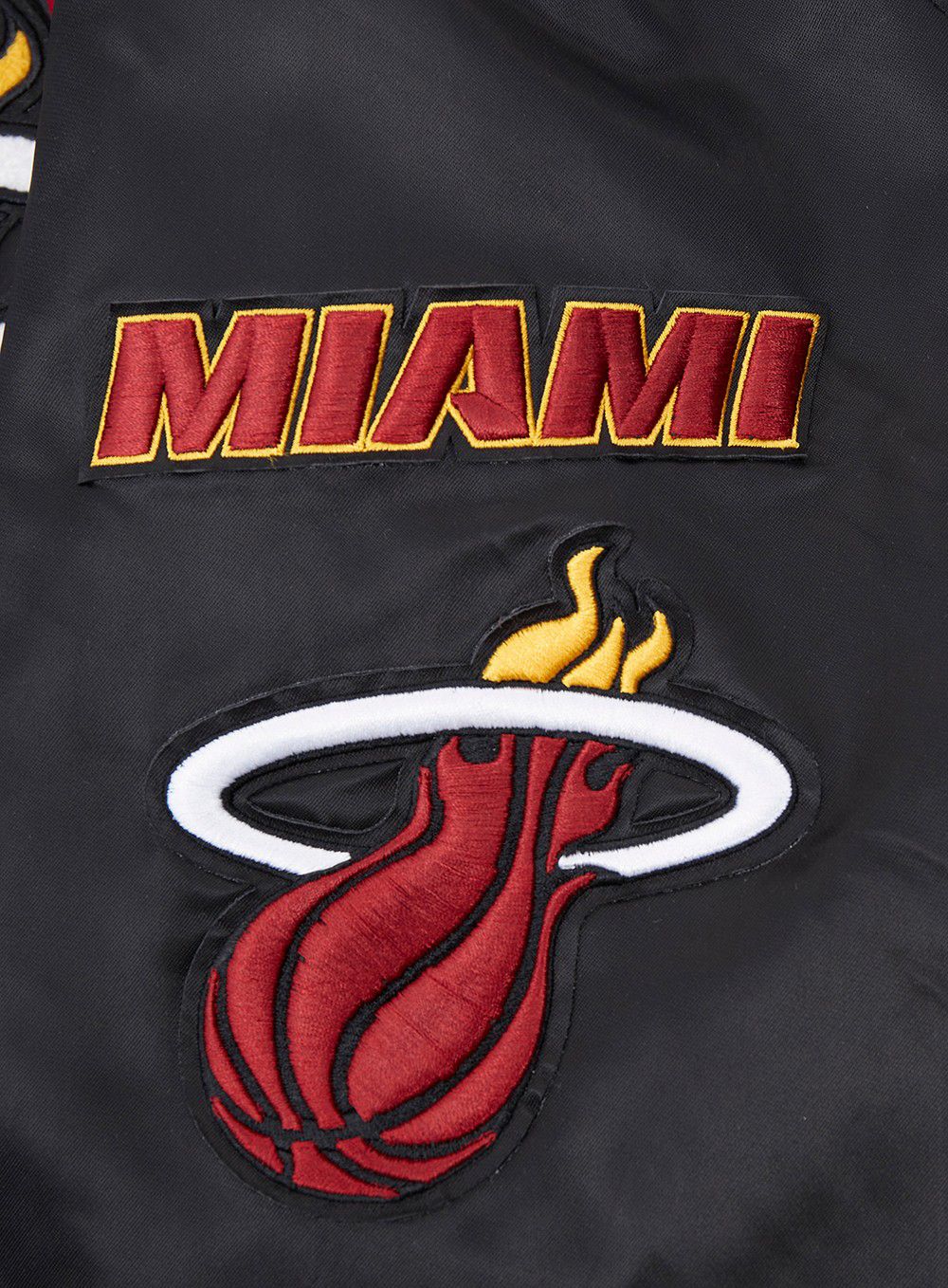 Pro Standard Men's Miami Heat Black Old English Rib Satin Jacket product image