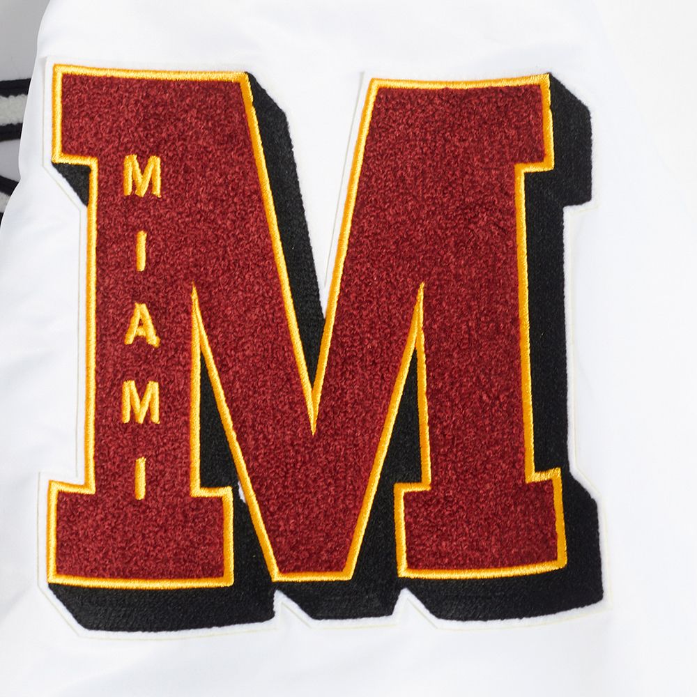 Pro Standard Men's Miami Heat White Old English Rib Satin Jacket product image