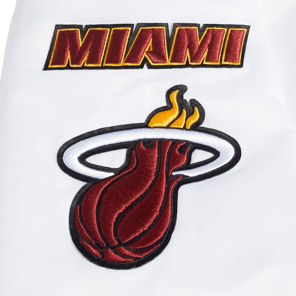 Pro Standard Men's Miami Heat White Old English Rib Satin Jacket product image