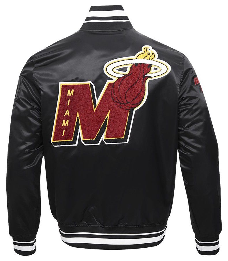 Pro Standard Men's Miami Heat Black Mash Up Rib Satin Jacket product image