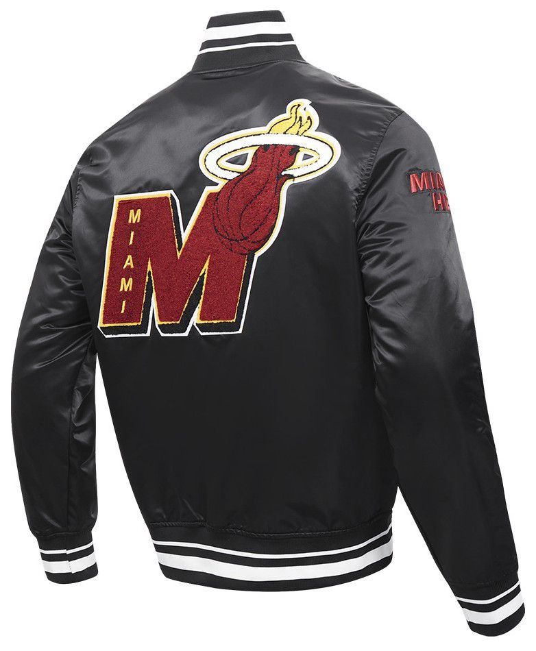 Pro Standard Men's Miami Heat Black Mash Up Rib Satin Jacket product image