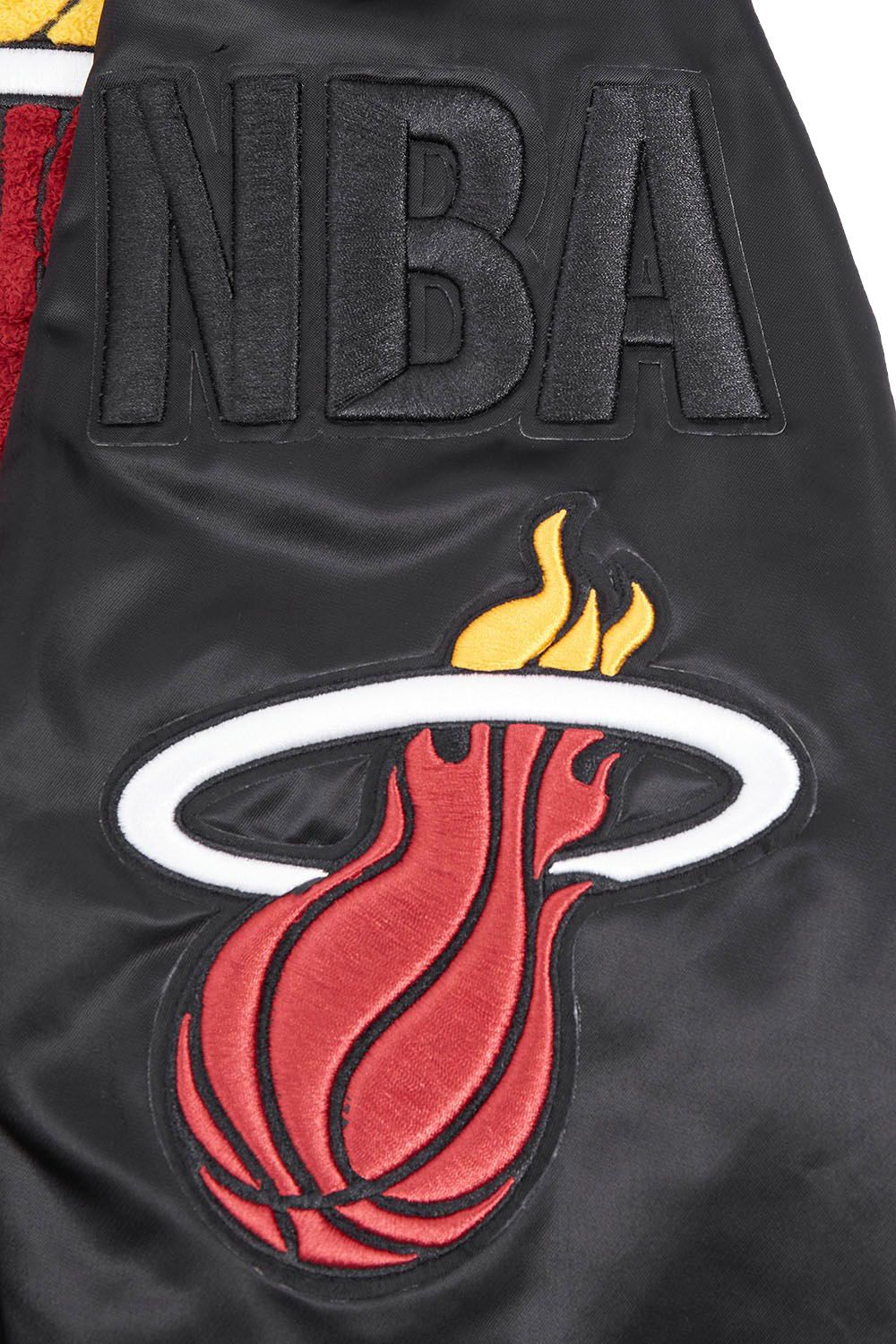 Pro Standard Men's Miami Heat Black Mash Up Rib Satin Jacket product image