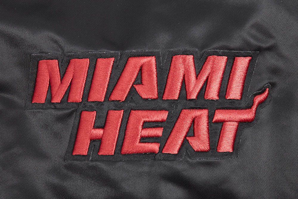 Pro Standard Men's Miami Heat Black Mash Up Rib Satin Jacket product image