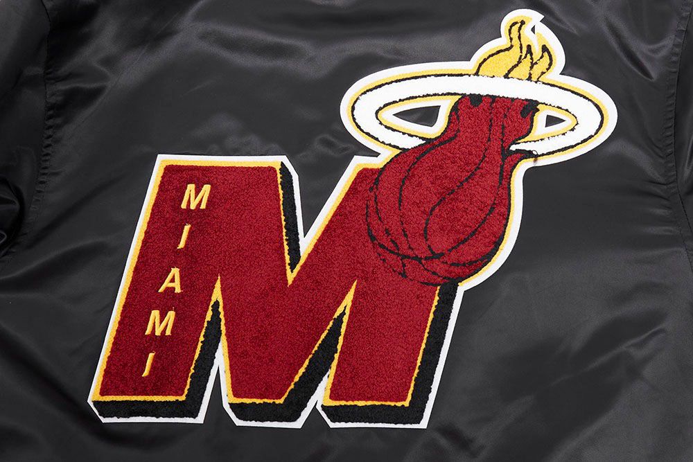 Pro Standard Men's Miami Heat Black Mash Up Rib Satin Jacket product image