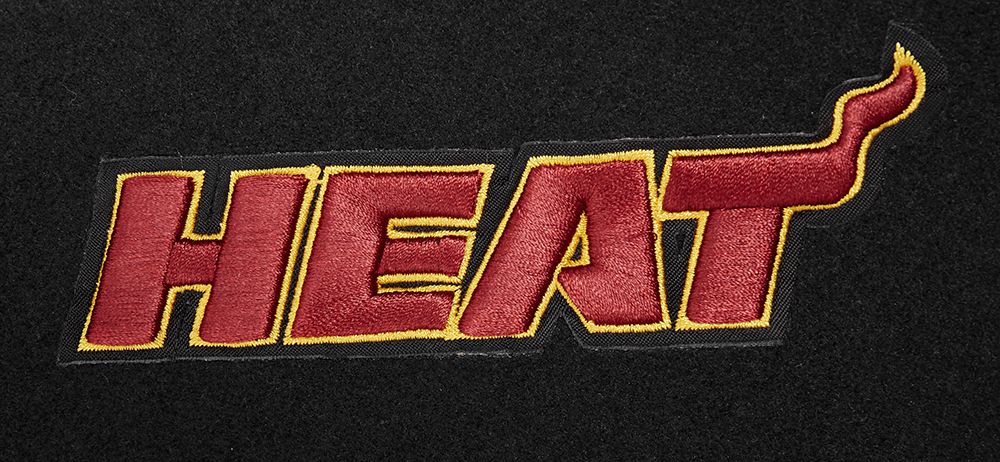 Pro Standard Men's Miami Heat Black Mash Up Rib Wool Varsity Jacket product image