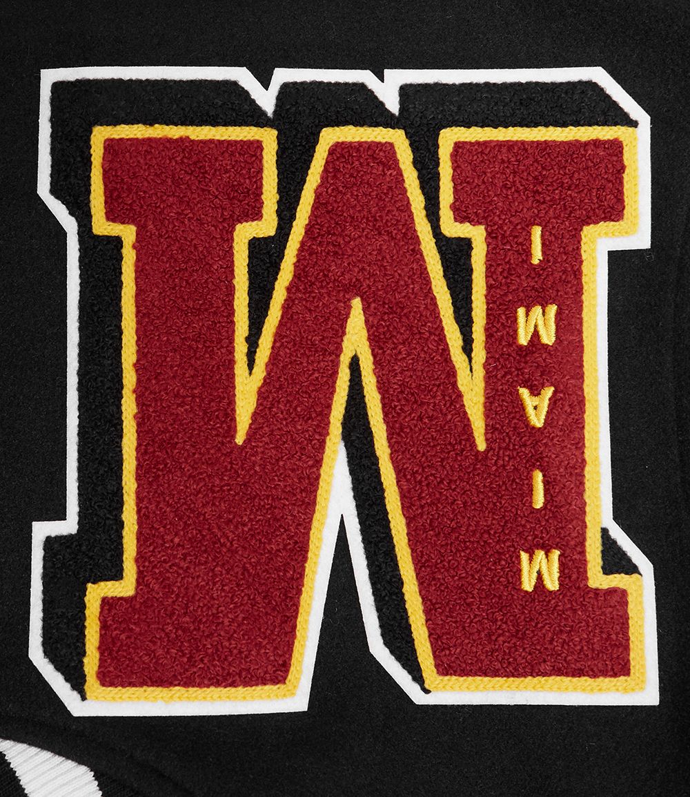 Pro Standard Men's Miami Heat Black Mash Up Rib Wool Varsity Jacket product image