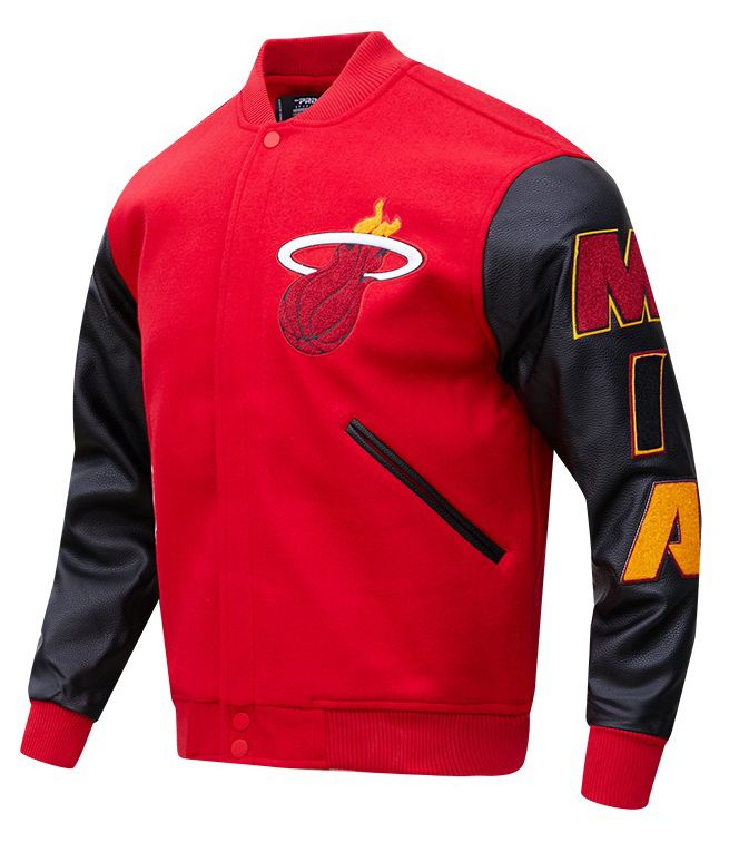 Pro Standard Men's Miami Heat Red Classic Wool Varsity Jacket product image