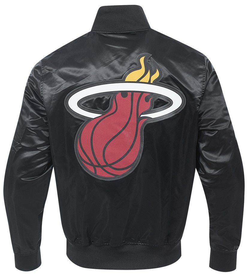 Pro Standard Men's Miami Heat Black Big Logo Satin Jacket product image