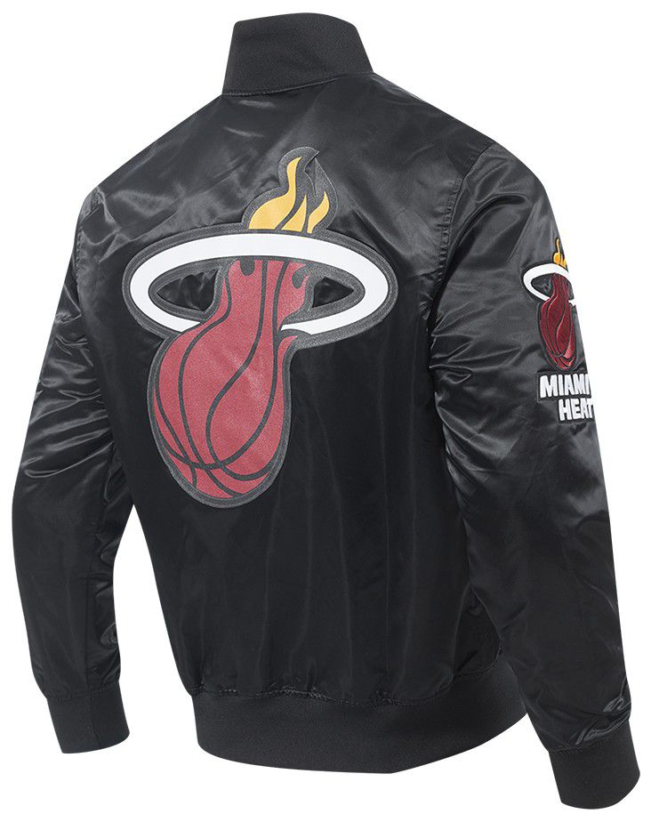 Pro Standard Men's Miami Heat Black Big Logo Satin Jacket product image