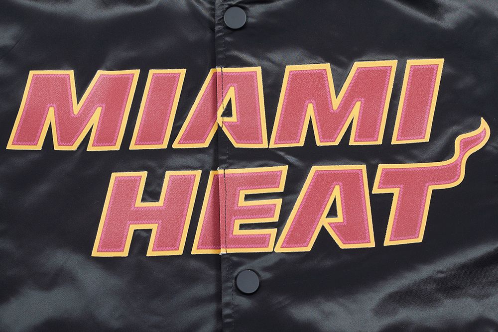 Pro Standard Men's Miami Heat Black Big Logo Satin Jacket product image