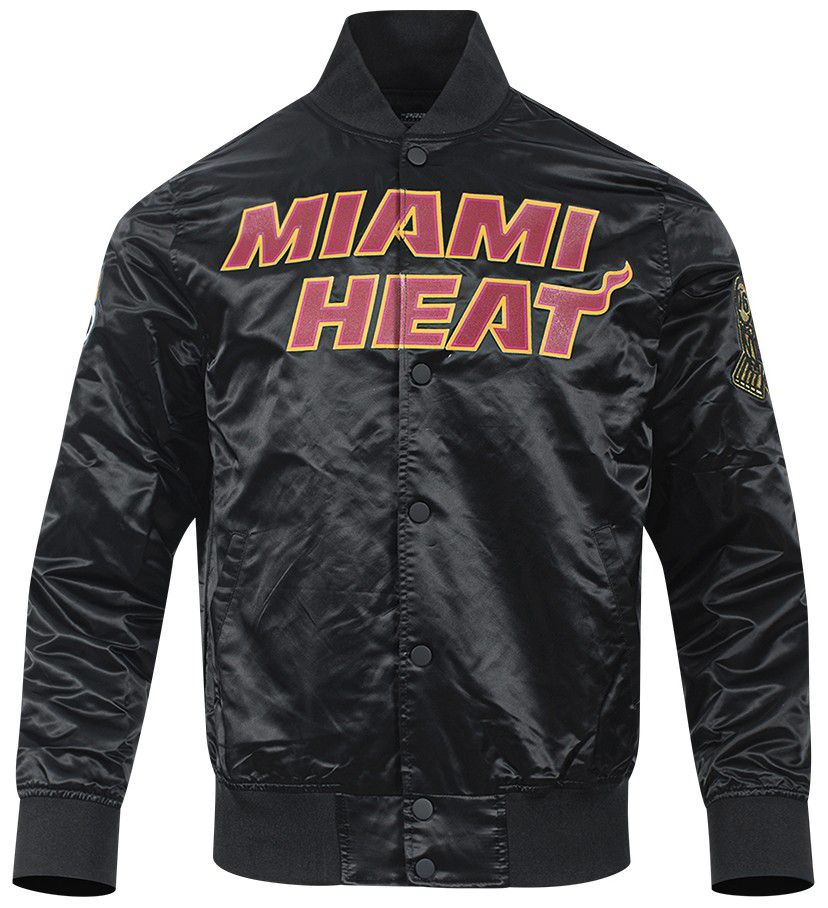 Pro Standard Men's Miami Heat Black Big Logo Satin Jacket product image