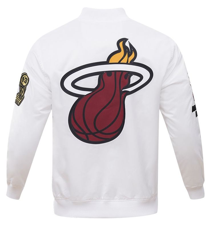 Pro Standard Men's Miami Heat White Big Logo Satin Jacket product image
