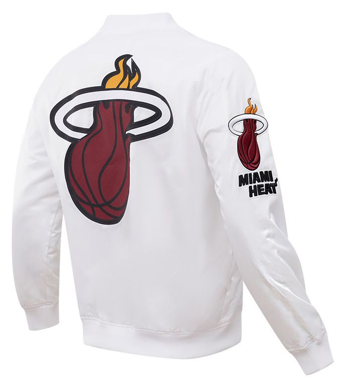 Pro Standard Men's Miami Heat White Big Logo Satin Jacket product image