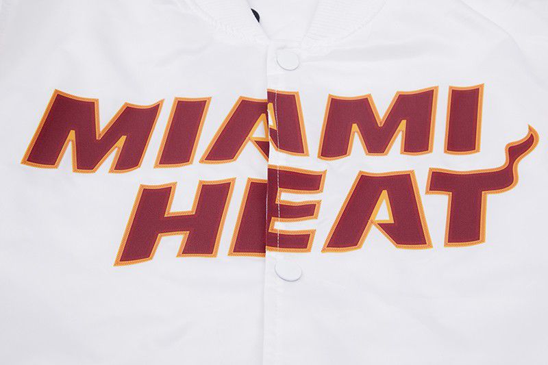 Pro Standard Men's Miami Heat White Big Logo Satin Jacket product image
