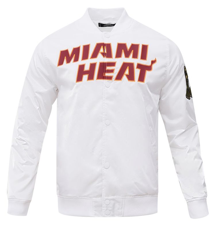 Pro Standard Men's Miami Heat White Big Logo Satin Jacket product image