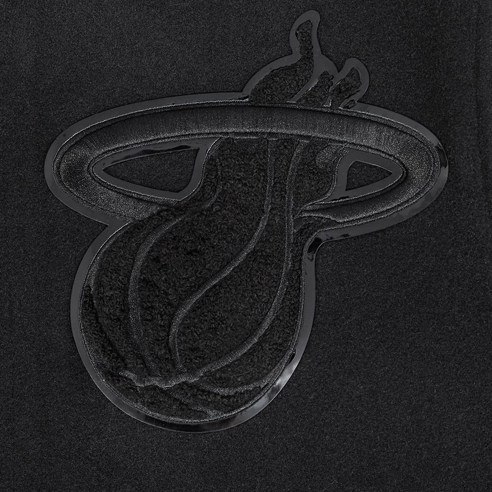 Pro Standard Men's Miami Heat Triple Black Wool Varsity Jacket product image