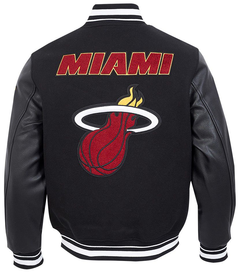 Pro Standard Men's Miami Heat Black Retro Classic Rib Wool Varsity Jacket product image