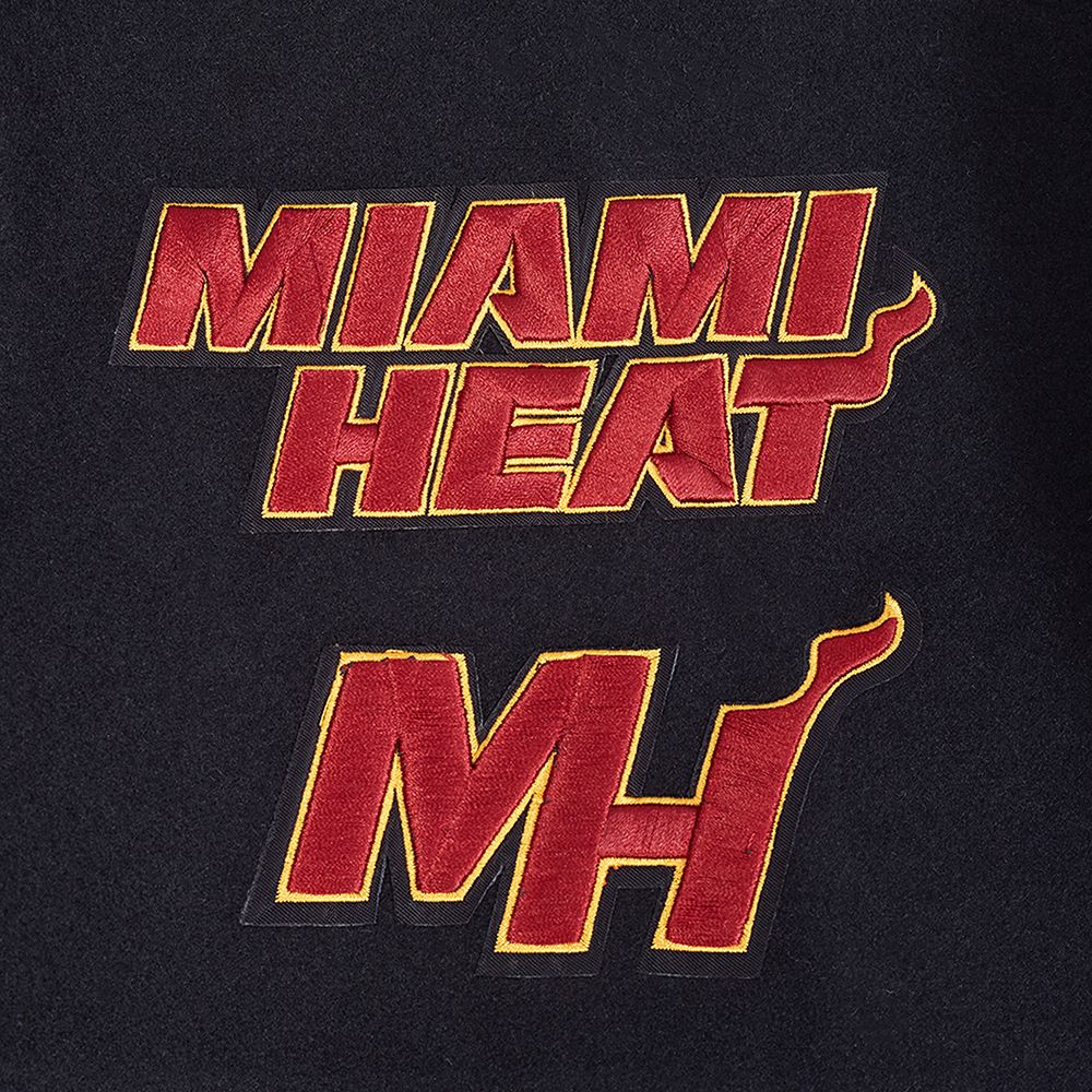 Pro Standard Men's Miami Heat Black Retro Classic Rib Wool Varsity Jacket product image