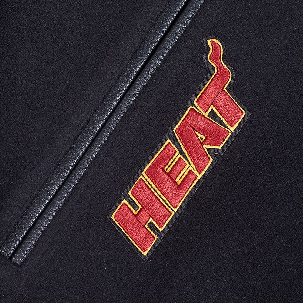 Pro Standard Men's Miami Heat Black Retro Classic Rib Wool Varsity Jacket product image