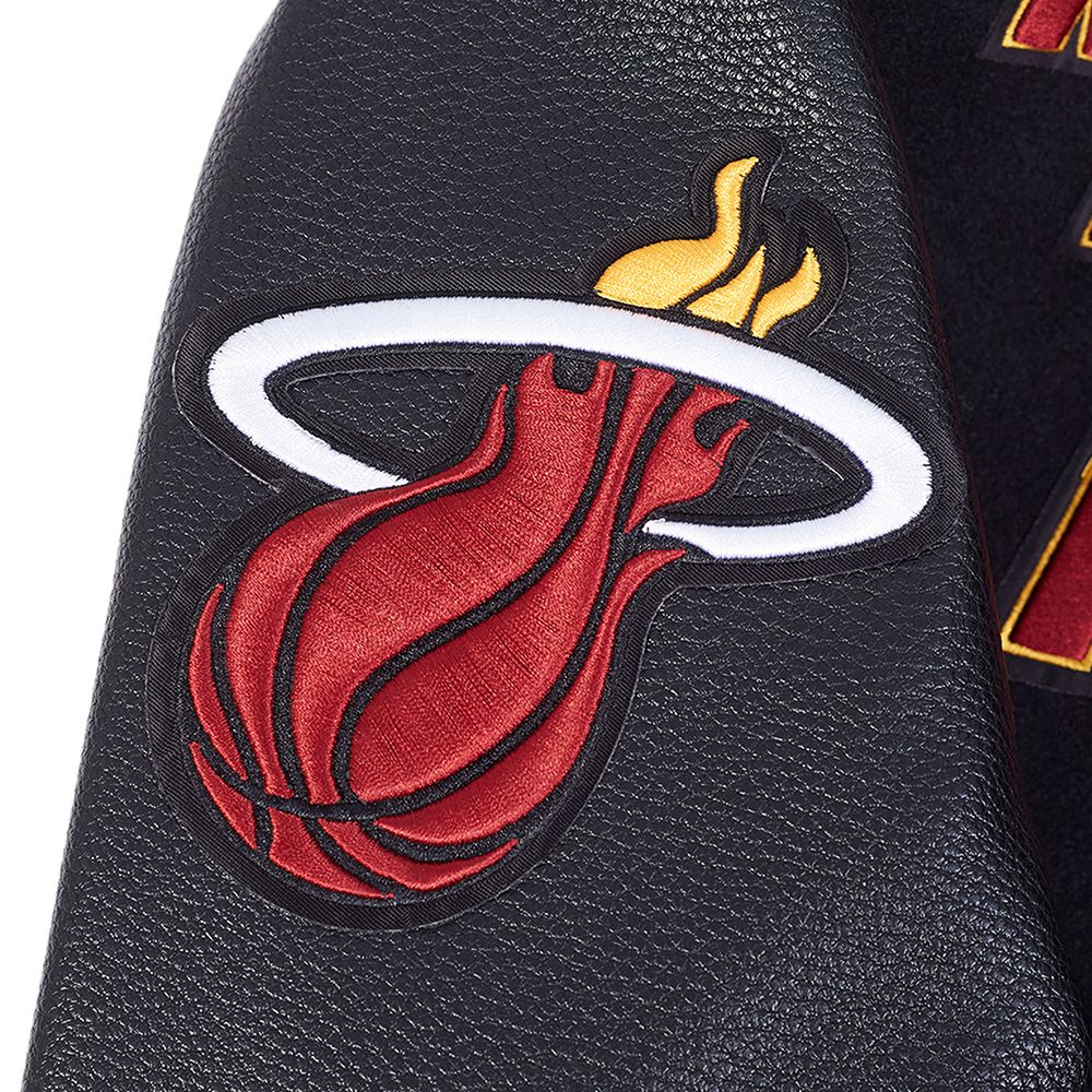 Pro Standard Men's Miami Heat Black Retro Classic Rib Wool Varsity Jacket product image