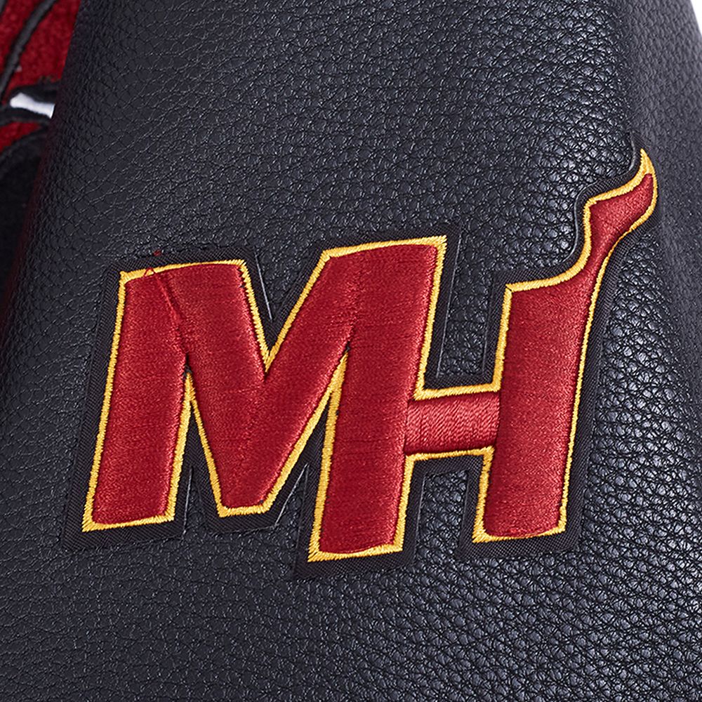 Pro Standard Men's Miami Heat Black Retro Classic Rib Wool Varsity Jacket product image
