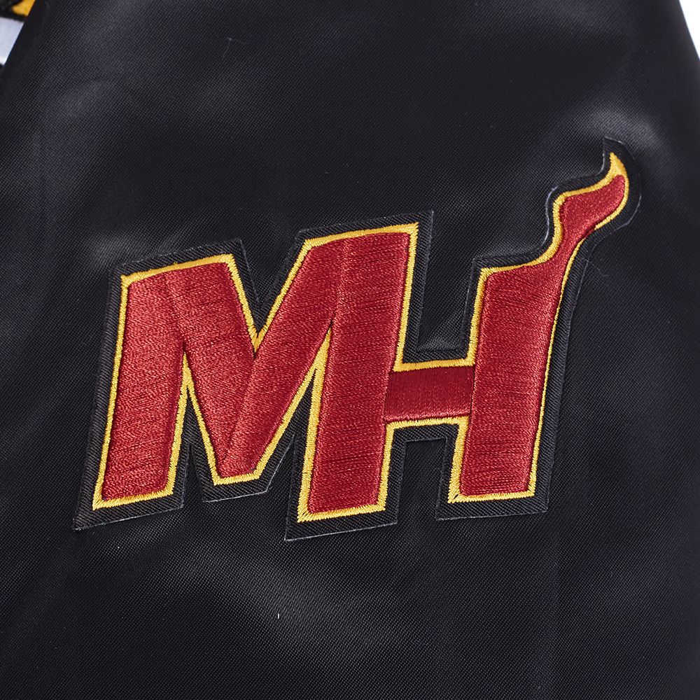 Pro Standard Men's Miami Heat Black  Retro Classic Rib Satin Jacket product image