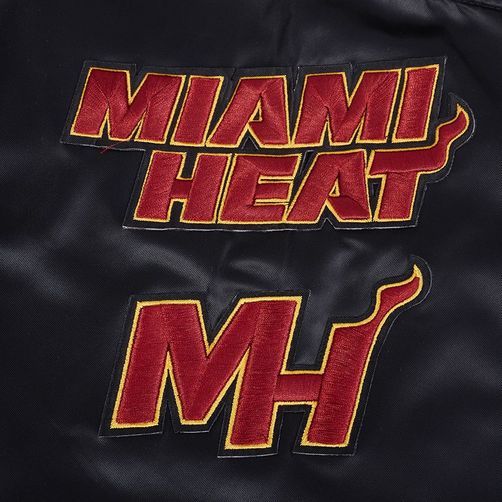 Pro Standard Men's Miami Heat Black  Retro Classic Rib Satin Jacket product image