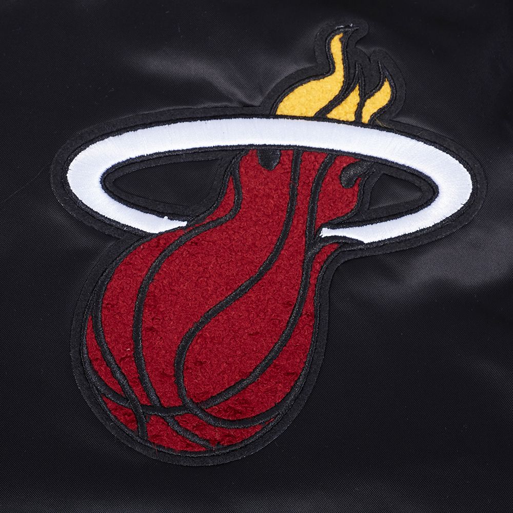 Pro Standard Men's Miami Heat Black  Retro Classic Rib Satin Jacket product image