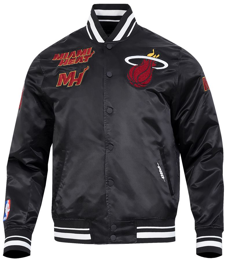 Pro Standard Men's Miami Heat Black  Retro Classic Rib Satin Jacket product image