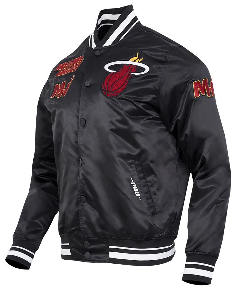 Pro Standard Men's Miami Heat Black  Retro Classic Rib Satin Jacket product image