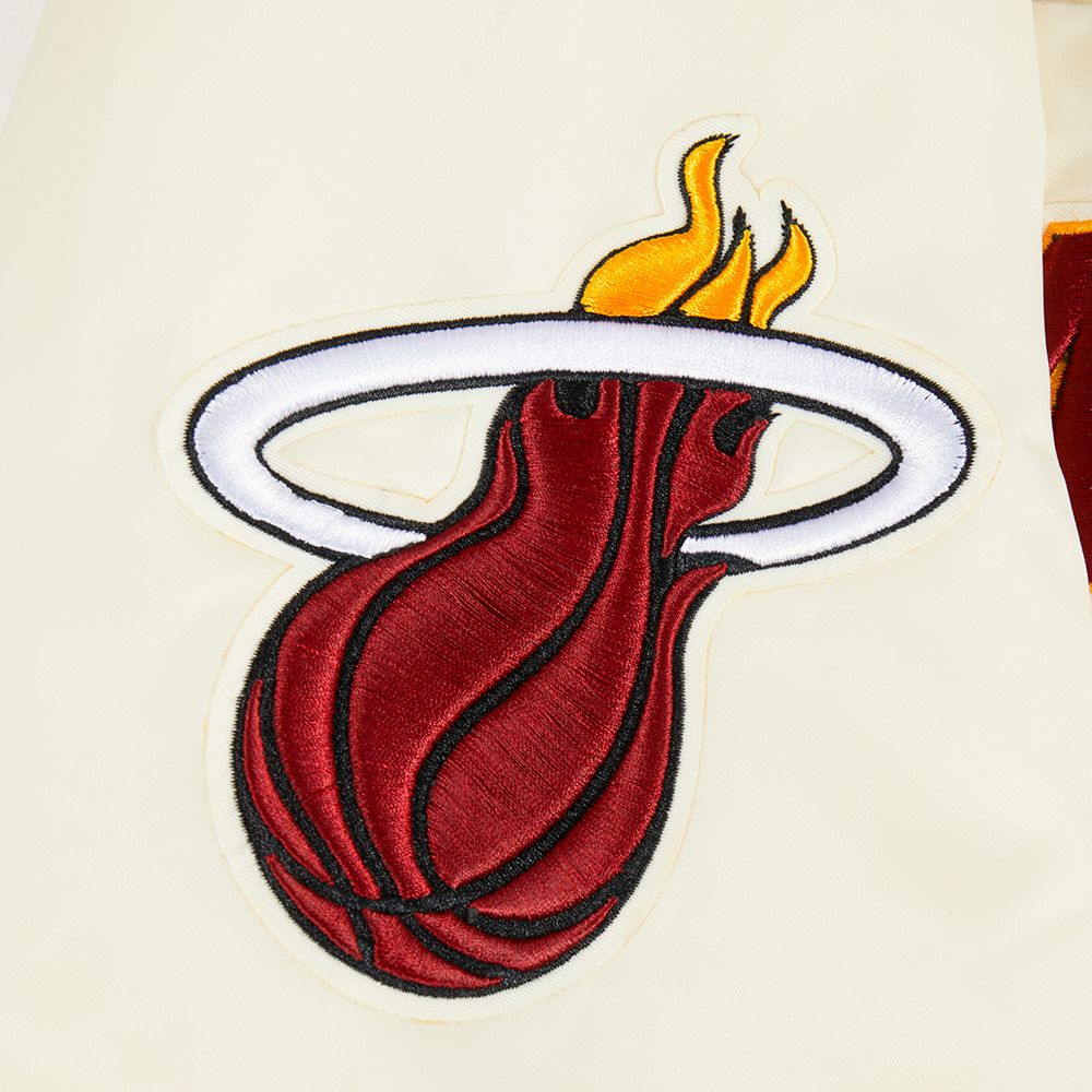 Pro Standard Men's Miami Heat Off White  Retro Classic Rib Satin Jacket product image