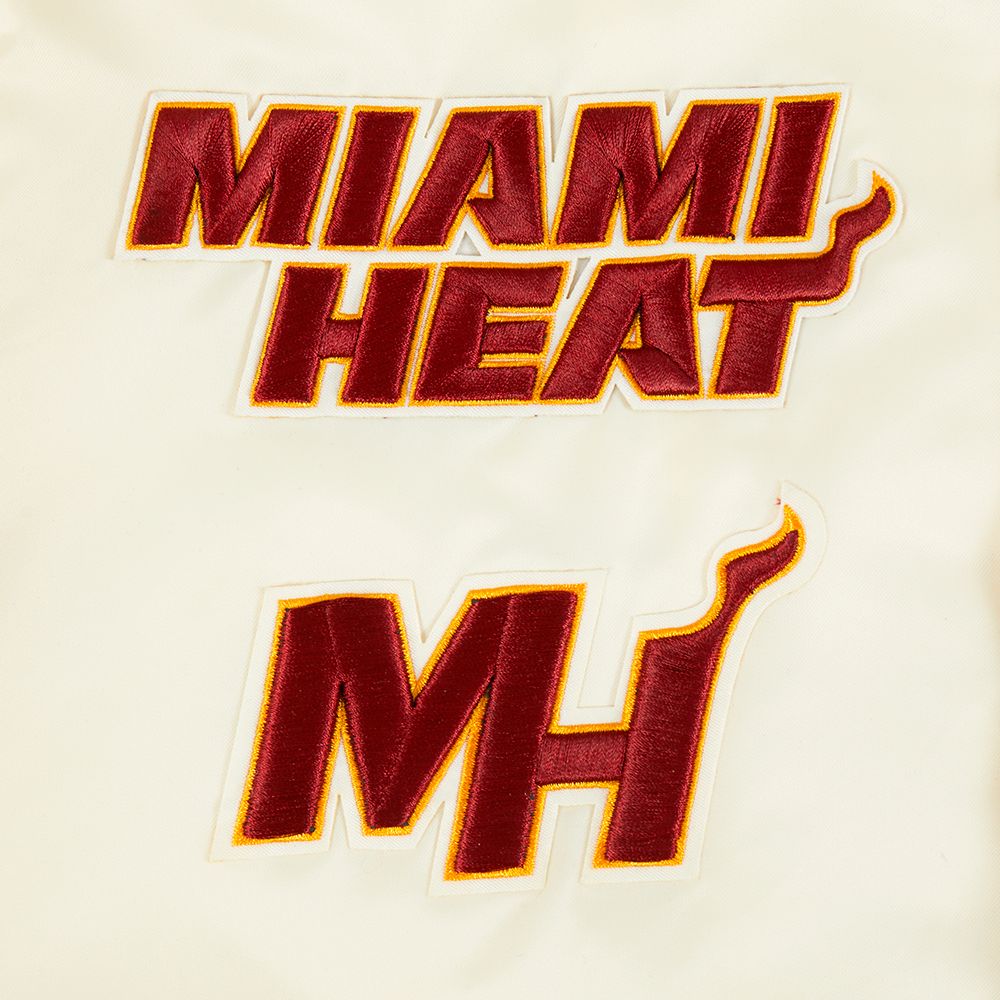 Pro Standard Men's Miami Heat Off White  Retro Classic Rib Satin Jacket product image
