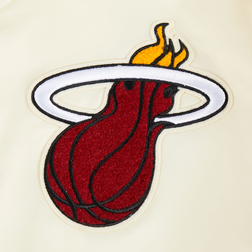 Pro Standard Men's Miami Heat Off White  Retro Classic Rib Satin Jacket product image