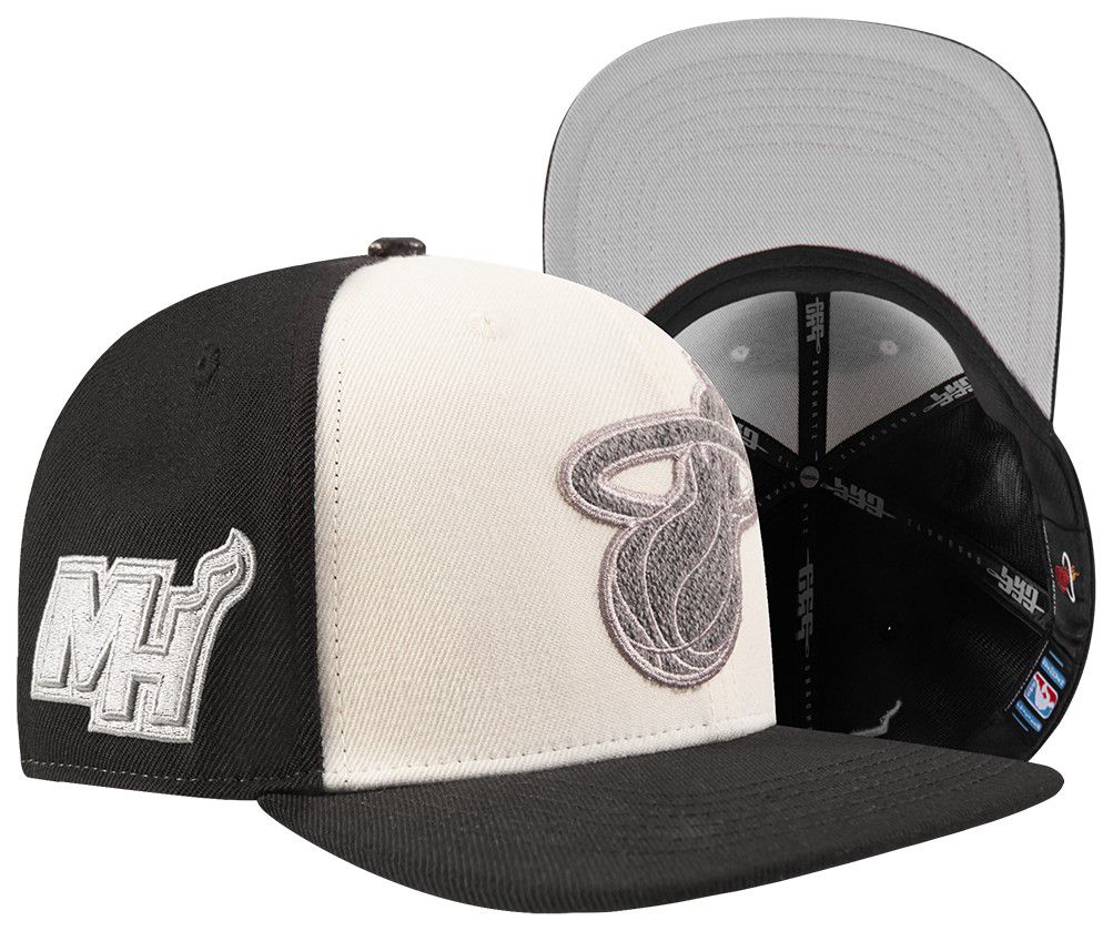 Pro Standard Adult Miami Heat Black Pinch Snapback Adjustable Hat product image