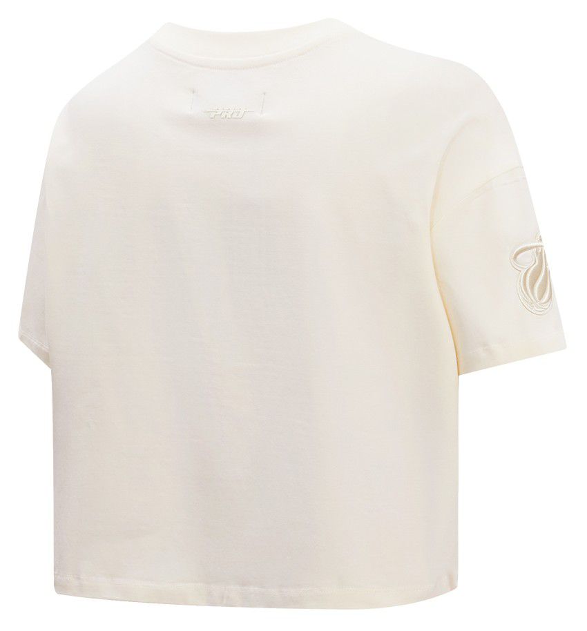 Pro Standard Women's Miami Heat Off White Neutral Boxy T-Shirt product image