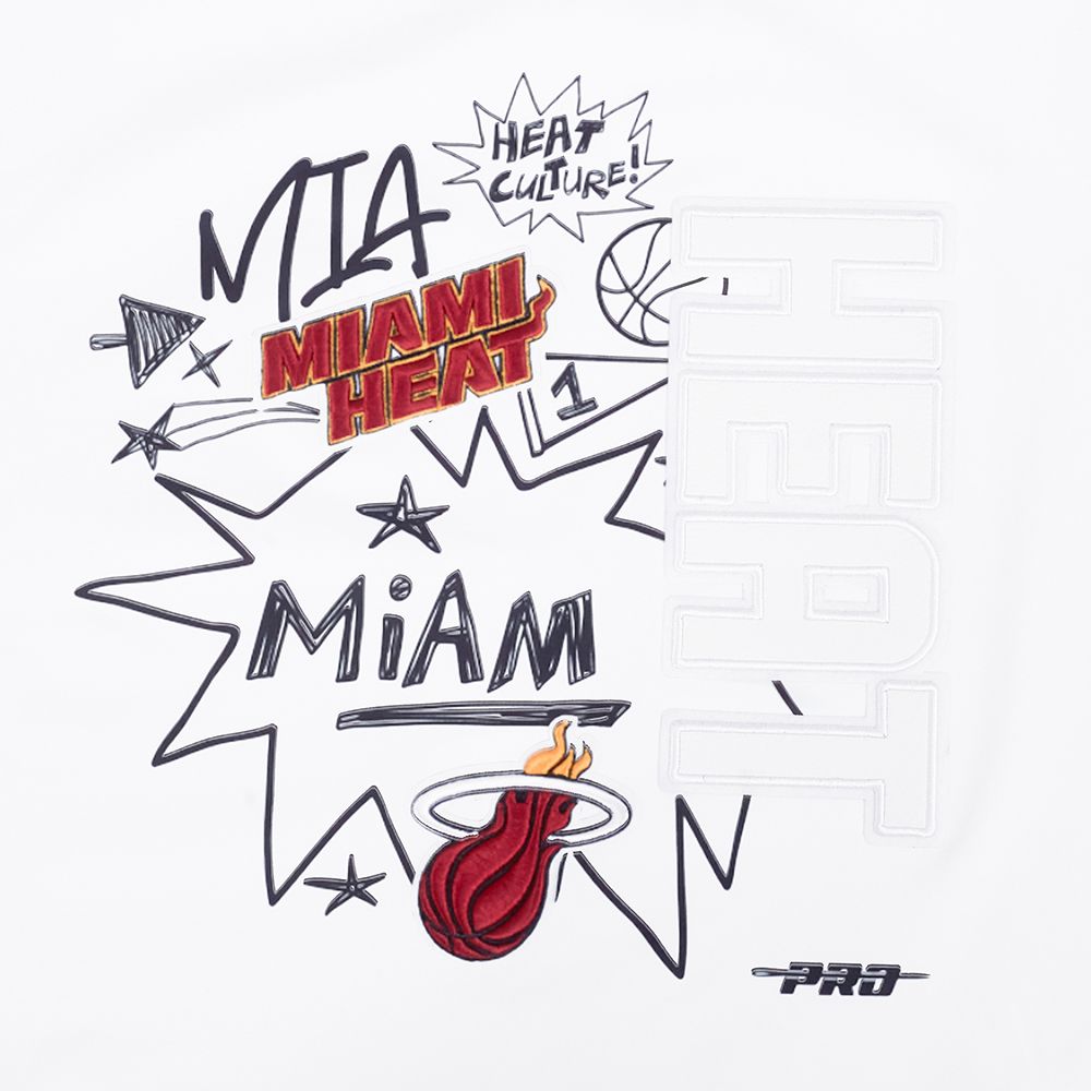 Pro Standard Women's Miami Heat White Sketchbook Boxy T-Shirt product image