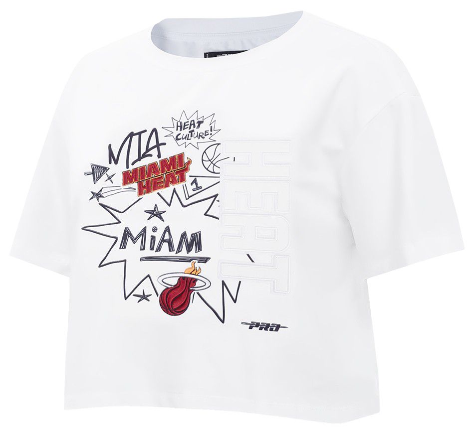 Pro Standard Women's Miami Heat White Sketchbook Boxy T-Shirt product image