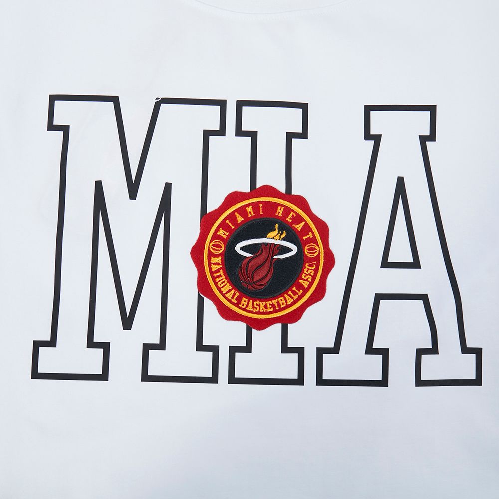 Pro Standard Women's Miami Heat White Crest Emblem Boxy T-Shirt product image